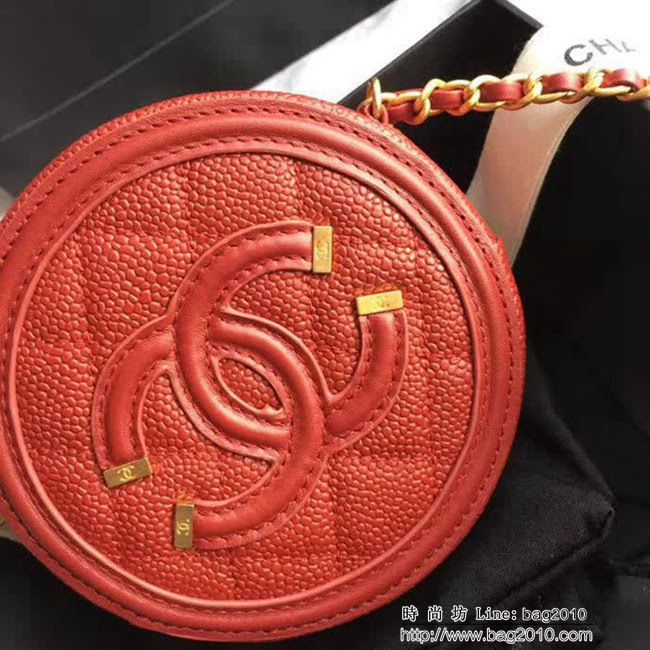 香奈兒CHANEL 81599 2018新款餅狀菱格復古盒子鏈條包 DSC1770
